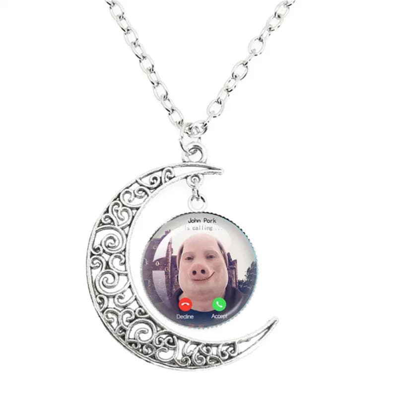 Crescent Moon Pendant Custom Call Screen Design