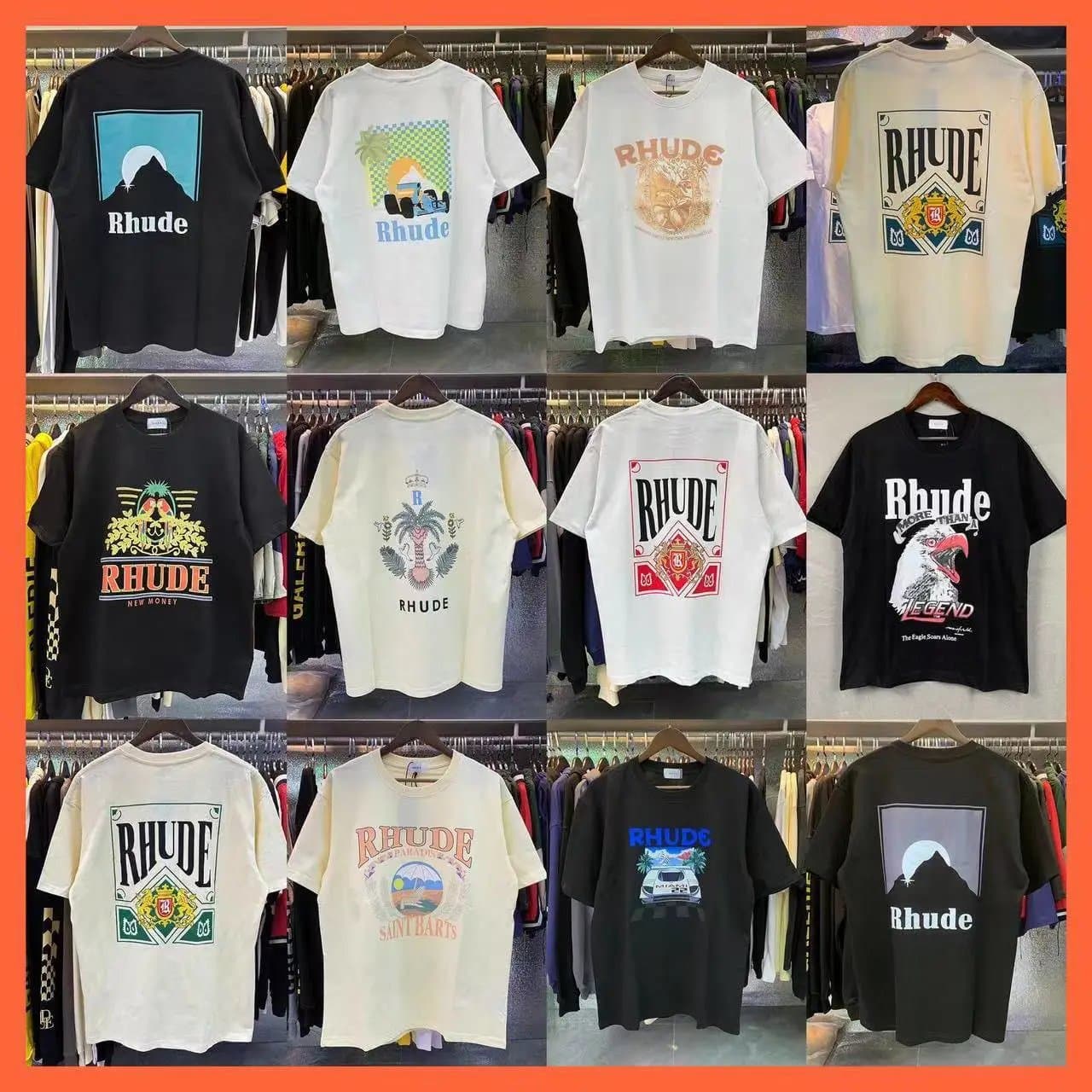 Rhude Graphic Tee Mountain Logo — 5027 白色