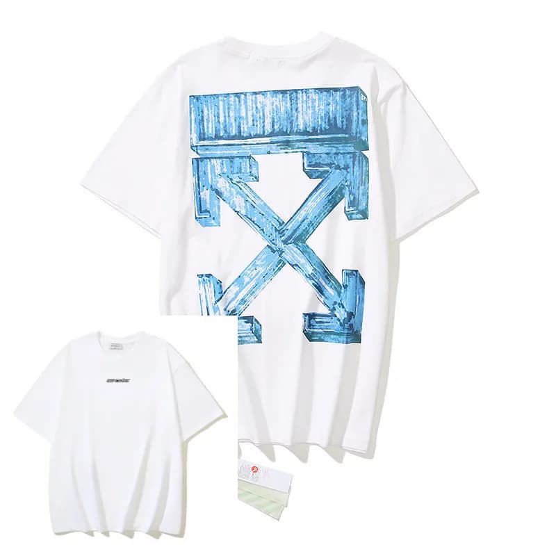 Off-White Painted Arrow T-Shirt Multicolor Paint Stroke — L1334.白