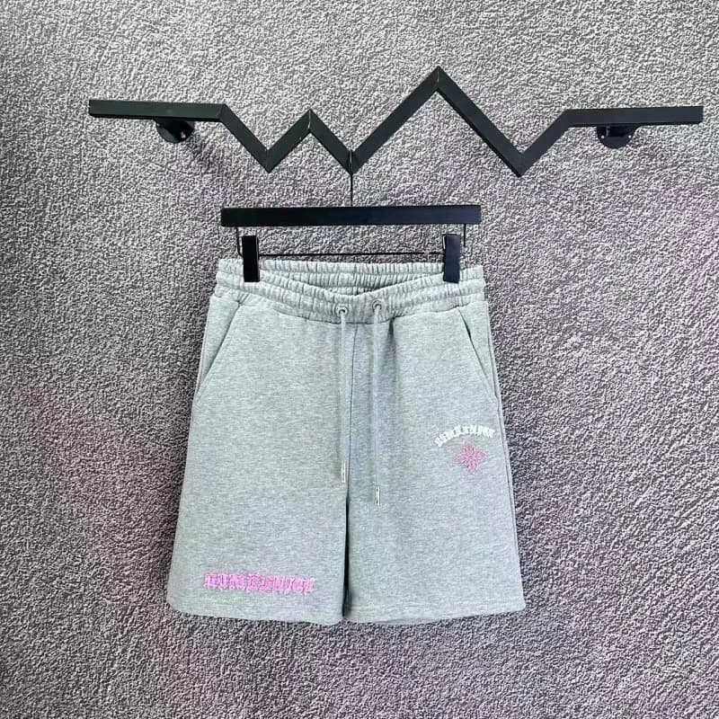 Chrome Hearts Logo Shorts Black Cross Embroidery — D011 gray