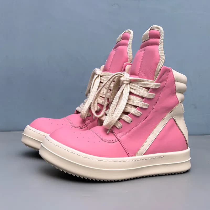 Rick Owens Geobasket High Pink and Beige