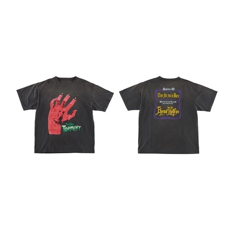 Saint Laurent Graphic T-Shirt Angel Flame Print — ST953