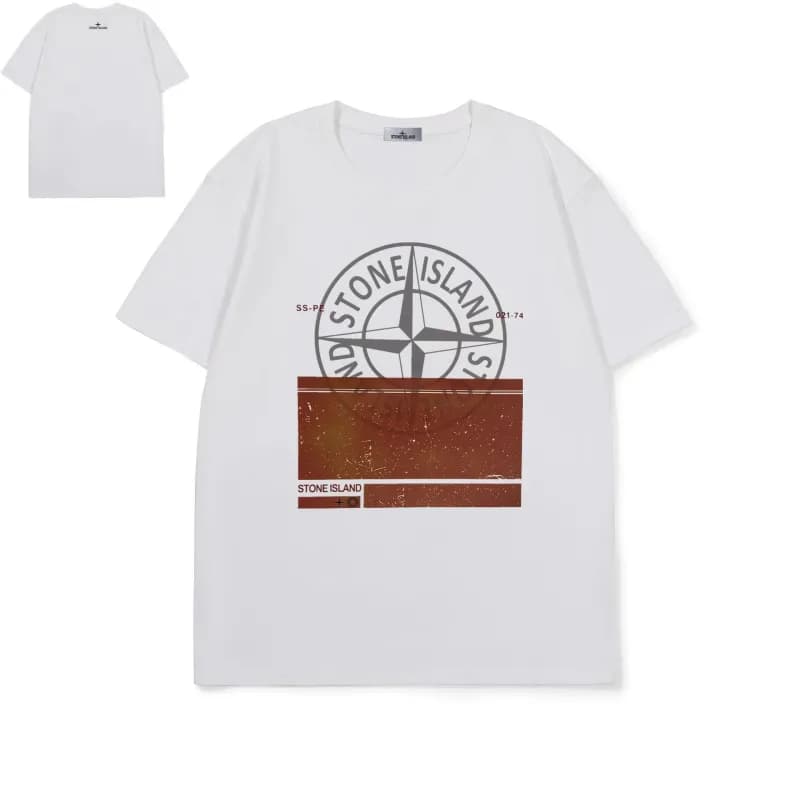 Stone Island Logo T-Shirt Compass Logo — 812白色