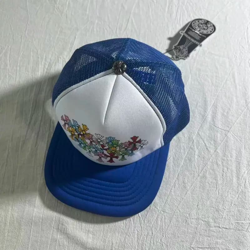 Chrome Hearts Trucker Hat Floral Cross Print