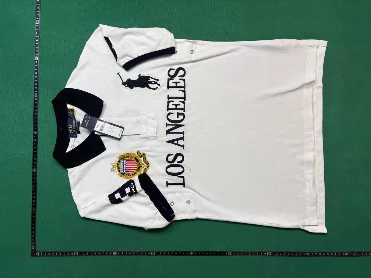 Polo Ralph Lauren Polo Tee USA Flag Patch — white losangeles