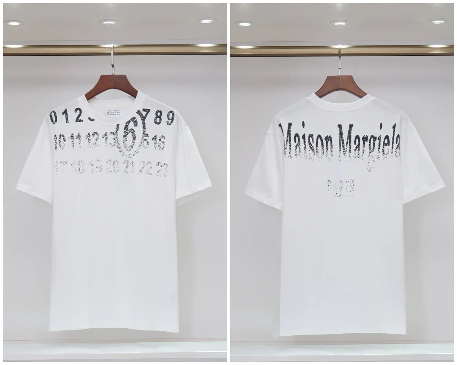 Maison Margiela Numbered Tee Numeric Collar Print — 2076白色