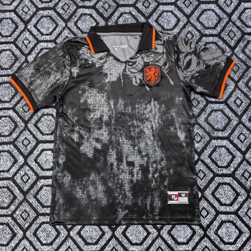 Palestine Support Jersey Black with Green and Red Stripes — 2627荷兰客场