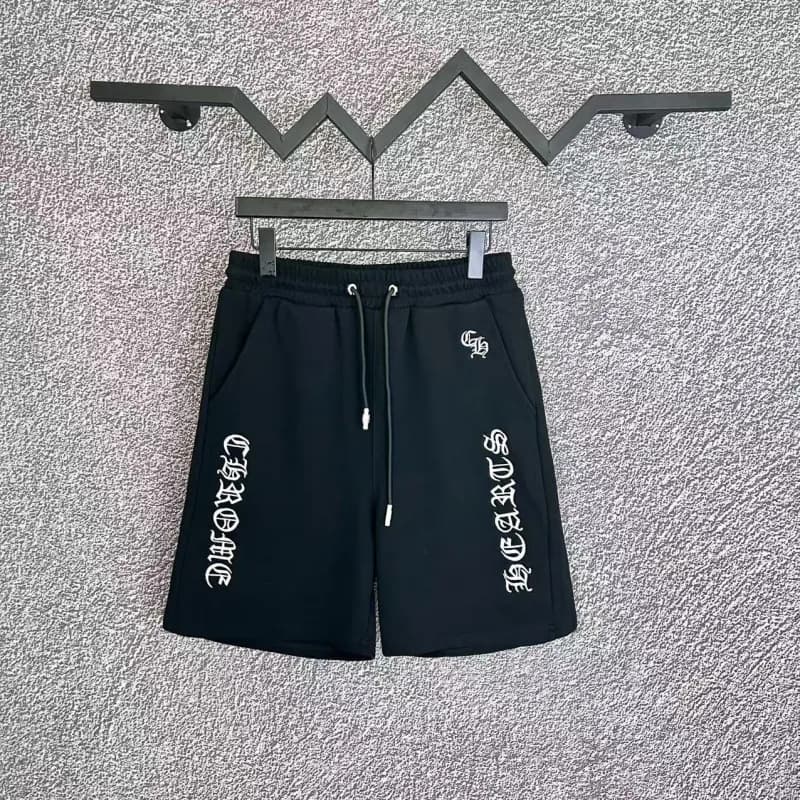 Chrome Hearts Logo Shorts Black Cross Embroidery — D008 black