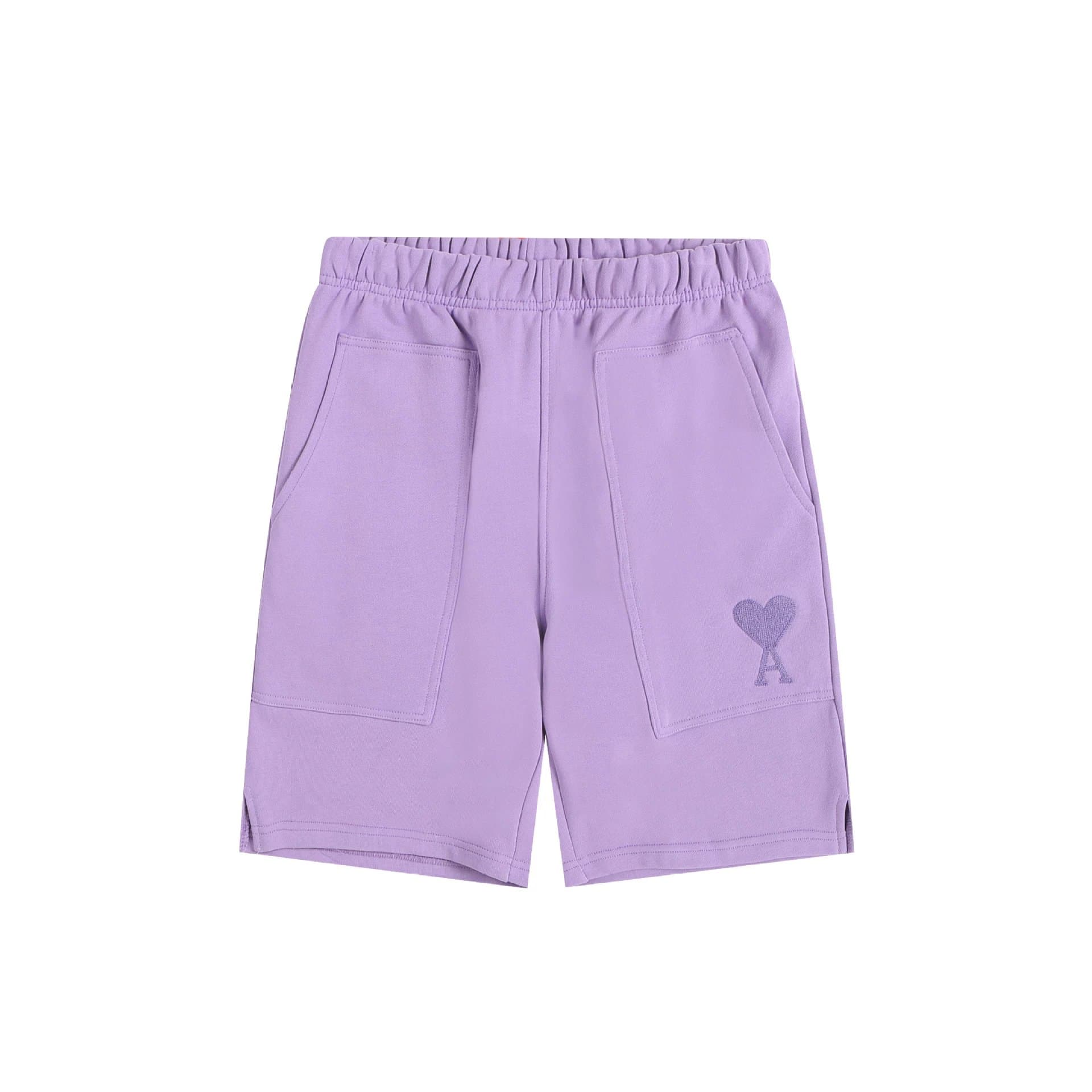 Amiri Logo Patch Shorts Heather Grey — 香芋紫【15中毛巾绣款】