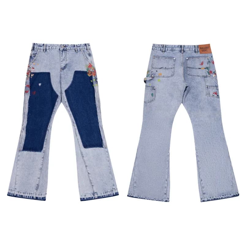 Gallery Dept. Flared Jeans Distressed Paint-Splatter — 666