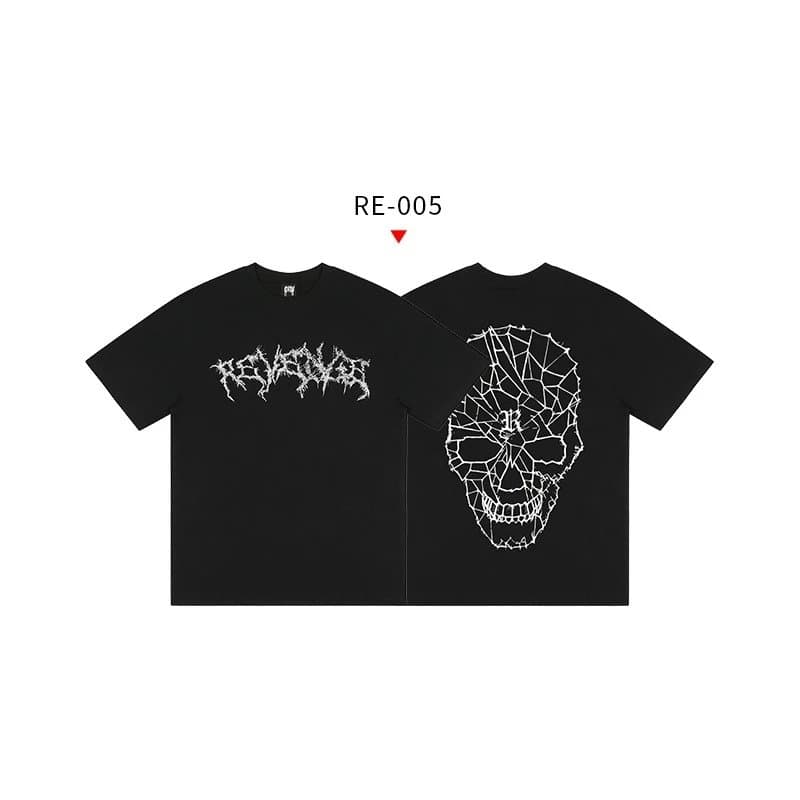 Sp5der Graphic Tee Hand with Eye Print — Dark skull black