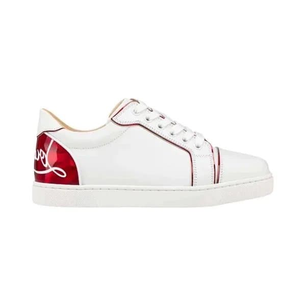 Christian Louboutin Louis Junior White Red Patent