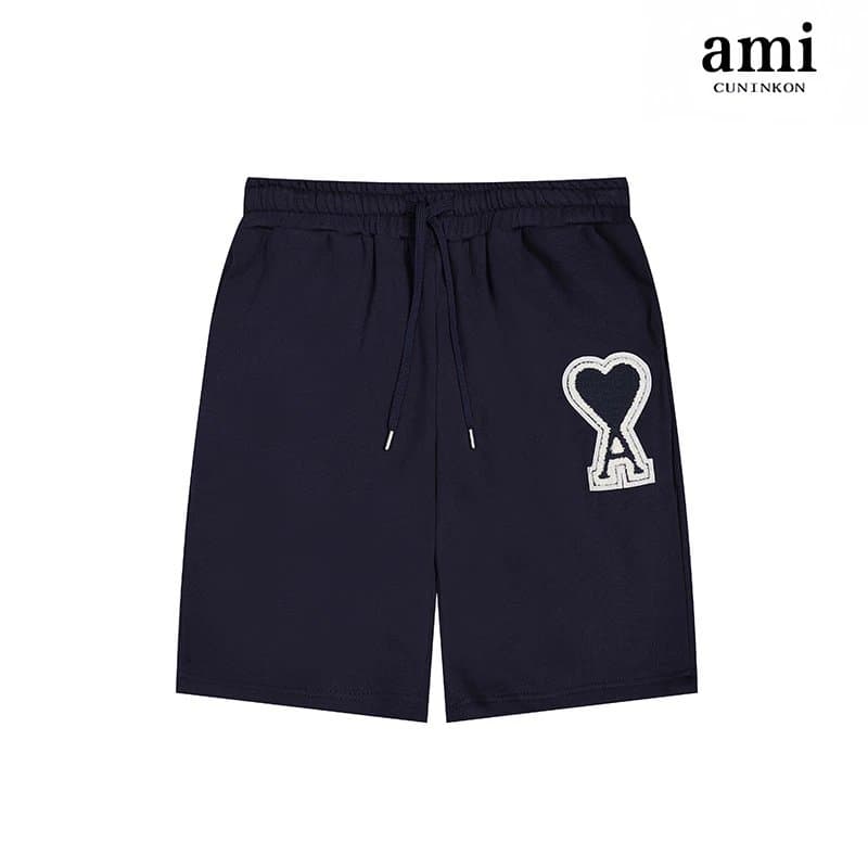 Amiri Logo Patch Shorts Heather Grey — 藏青【13章仔短裤】