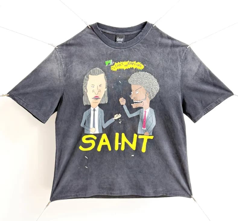 Saint Laurent Graphic T-Shirt Beavis and Butt-Head Print