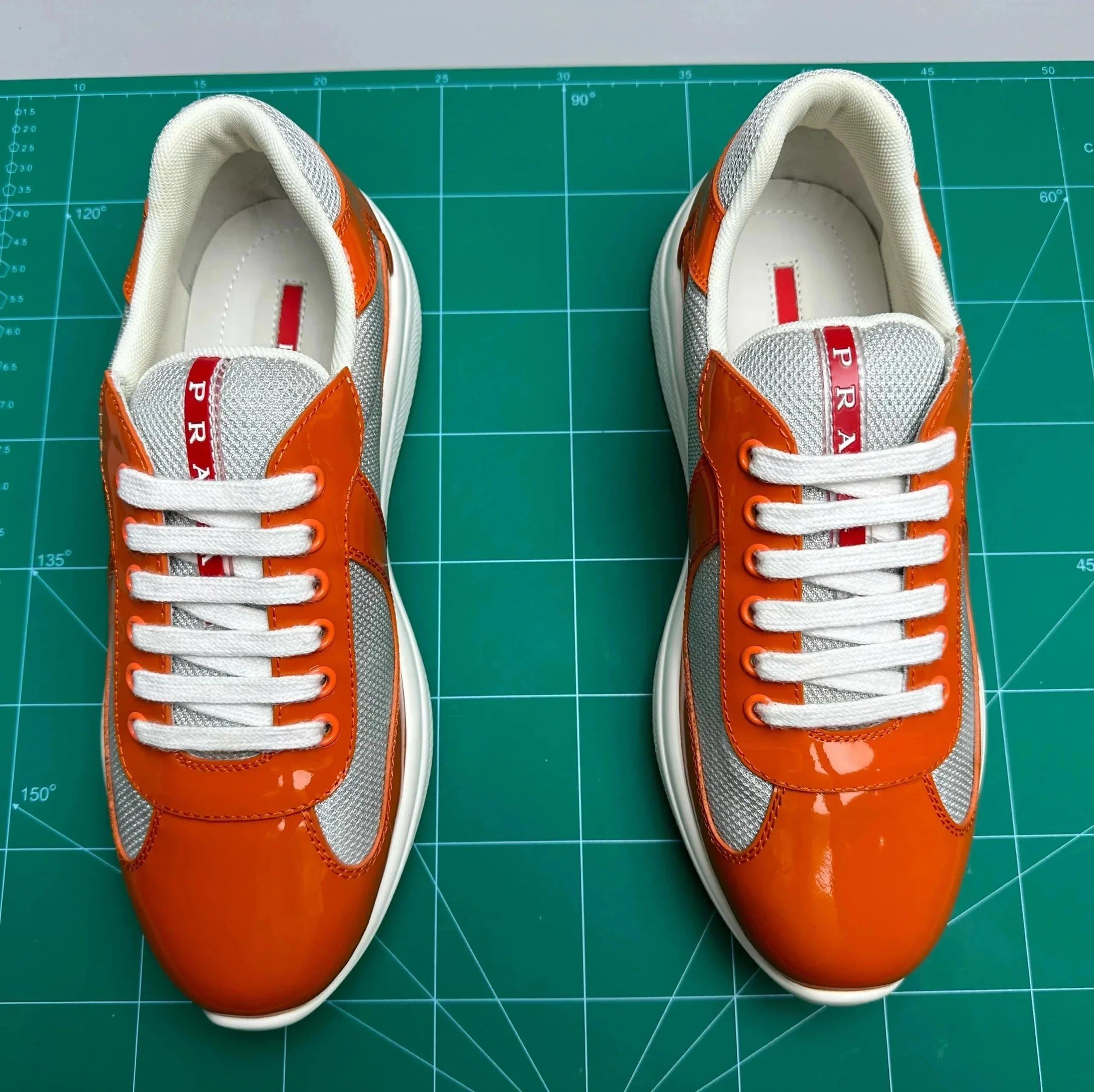 Prada Linea Rossa Sneaker Orange Patent & Mesh