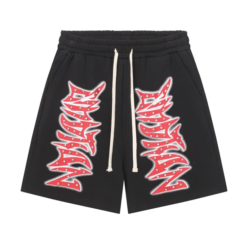 Sp5der Graphic Shorts Studded Logo