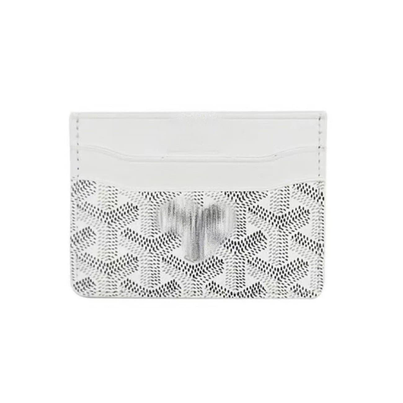 Goyard Saint Louis Card Holder Red Goyardine Canvas — 白色