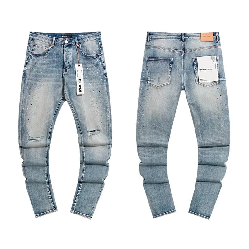 Slim Fit Jeans Distressed with Crystal Embellishment