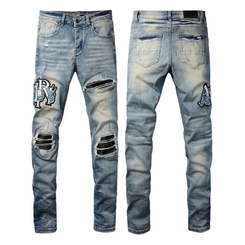 Amiri Distressed Patchwork Jeans Multi-Patch — M65