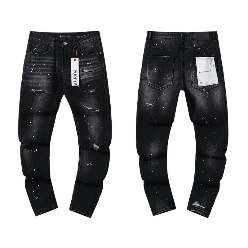Off-White Distressed Jeans Paint Splatter — PU123