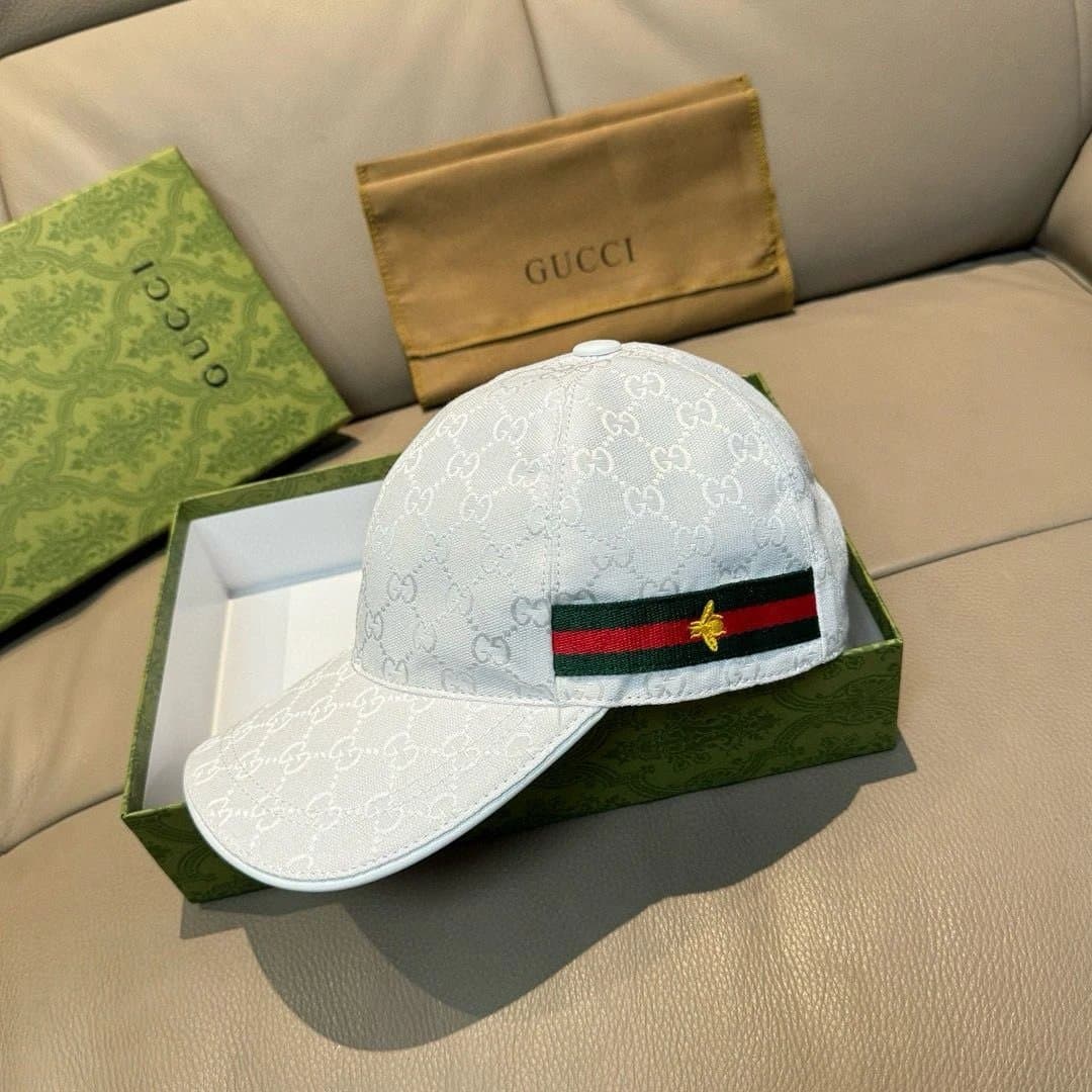 Gucci Baseball Cap GG Supreme — 828# 白色