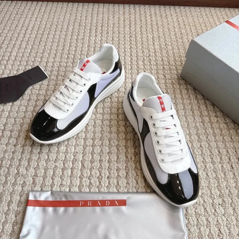 Prada Linea Rossa Sneaker White Black Patent