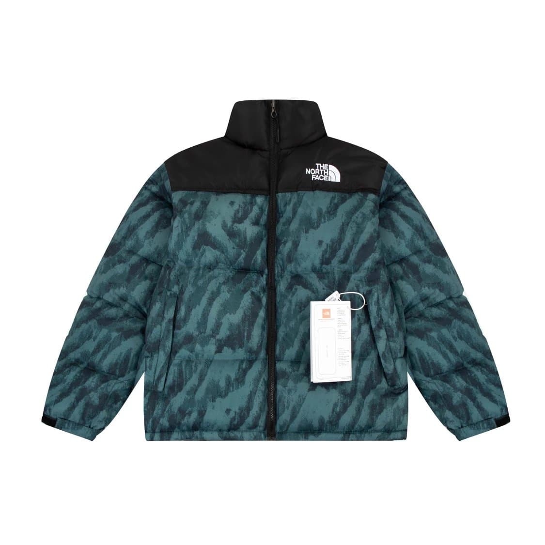 The North Face Nuptse Jacket Colorblock — 绿色山脉