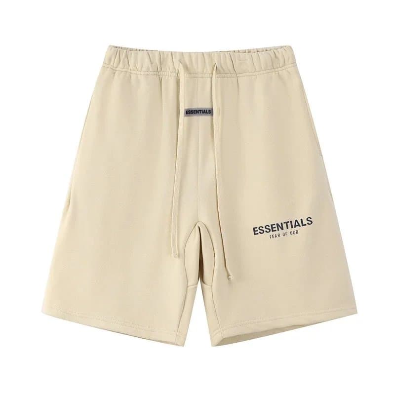 Fear of God Essentials Logo Shorts Olive Beige — 10