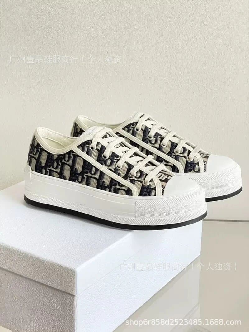 Dior B22 Low Toile de Jouy Print — 藏青厚底