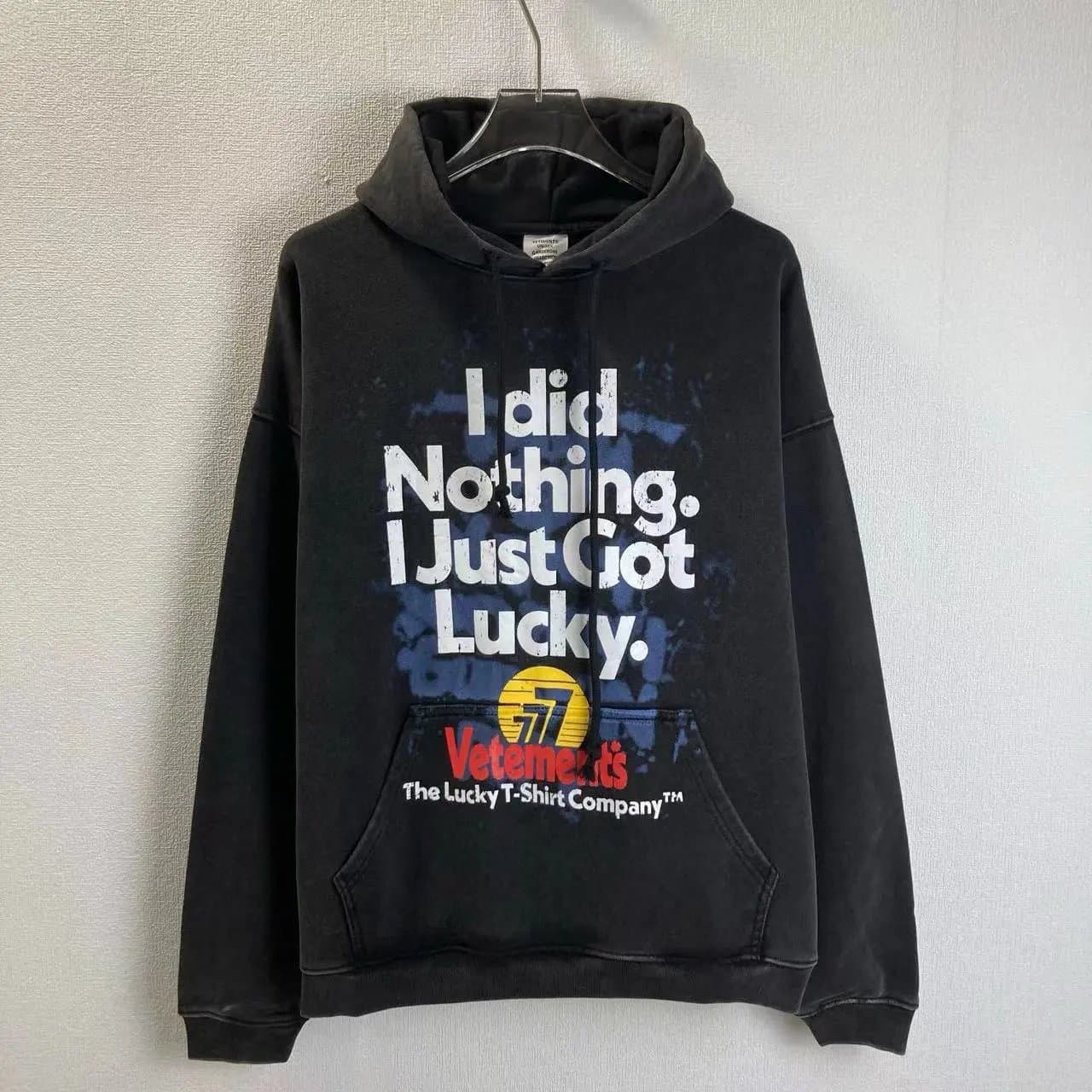 Off-White Zip-Up Hoodie Distressed Logo — V30