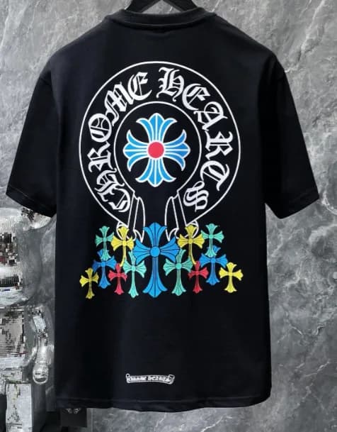 Chrome Hearts Graphic Tee Cross Logo Print