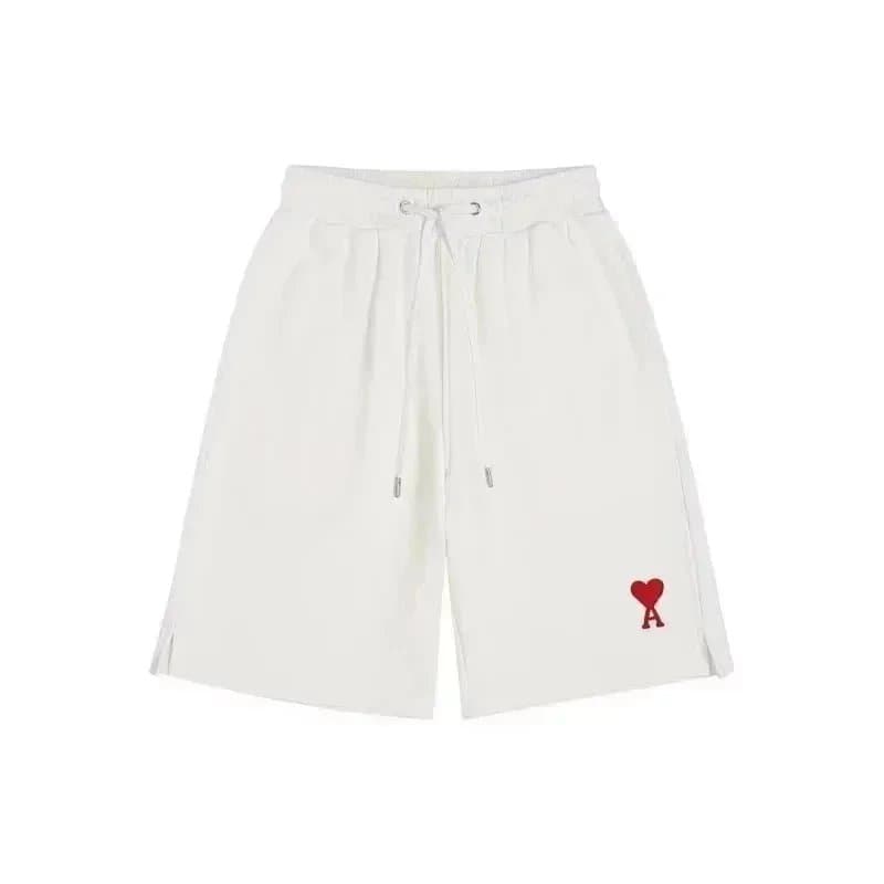 Amiri Logo Shorts Beige — 白色小爱心005