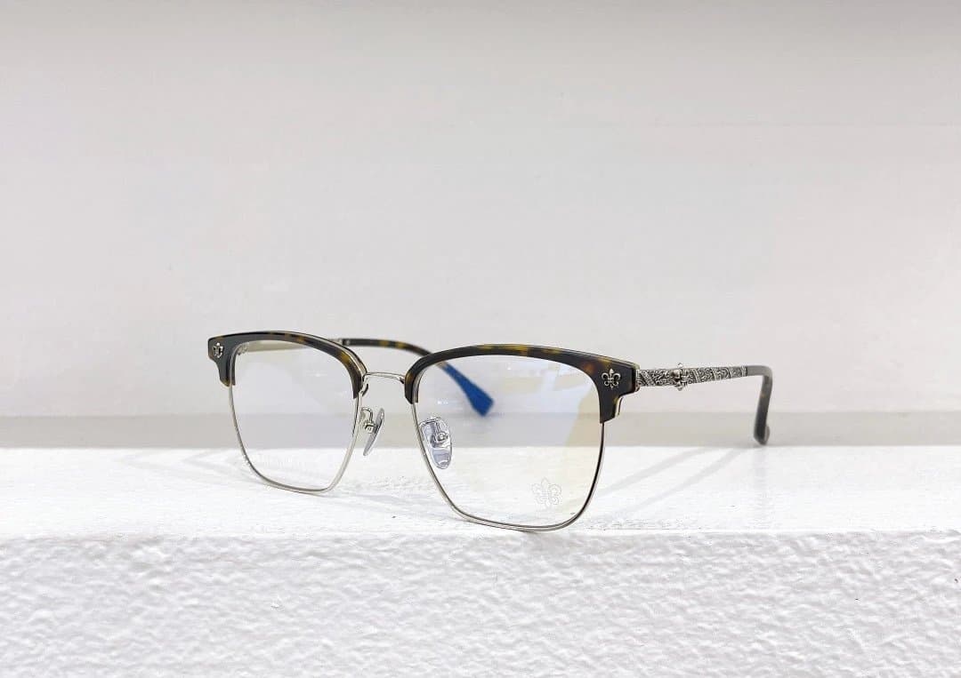 Chrome Hearts Eyeglasses Havana Tortoise with Silver Accents