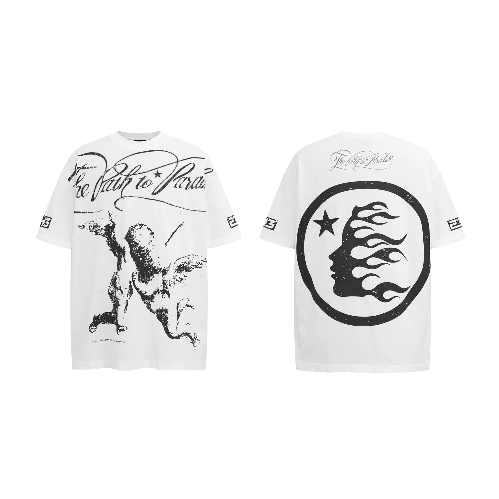 Hellstar Graphic Tee Flame Logo — H927白色
