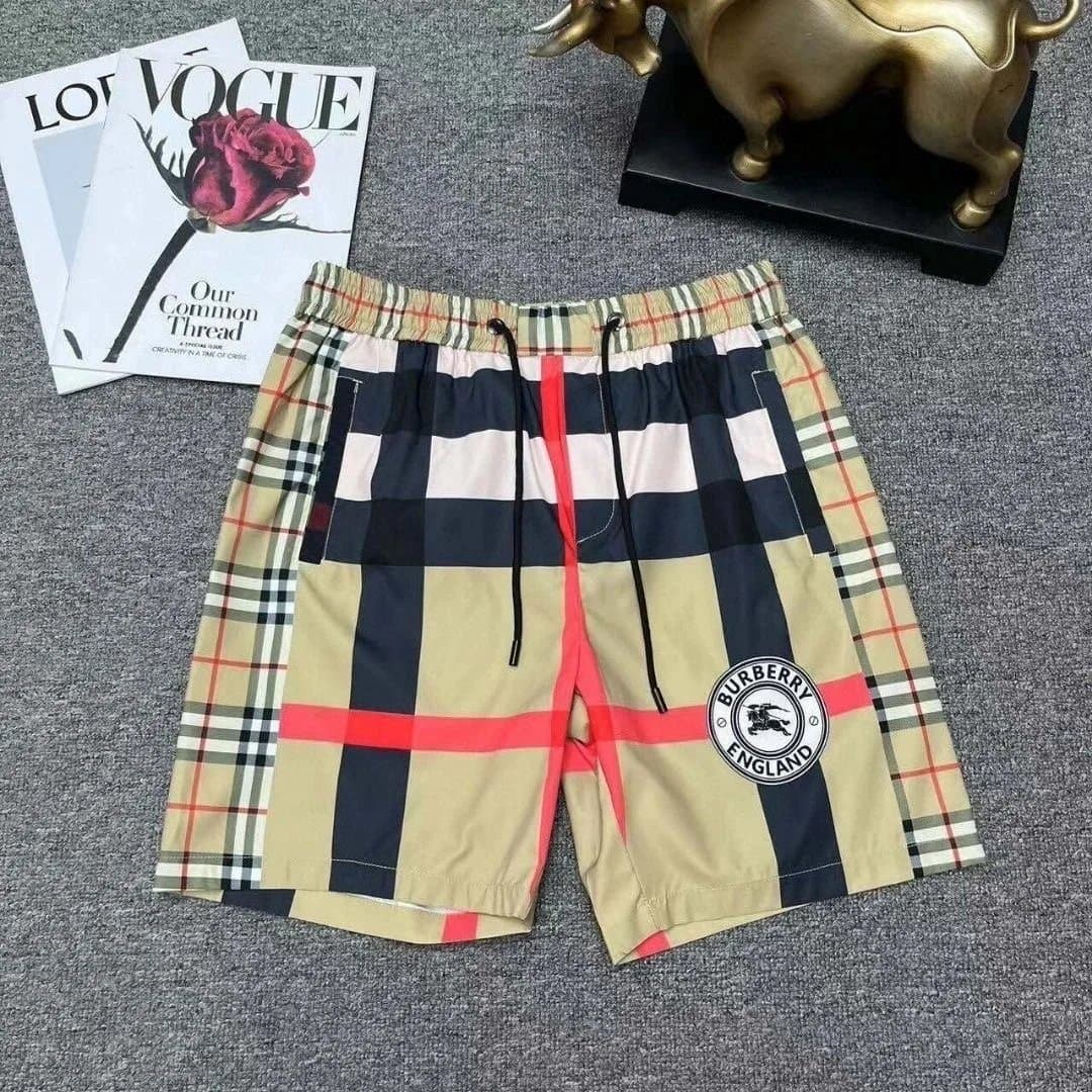 Burberry Check Print Swim Shorts Icon Stripe Patch