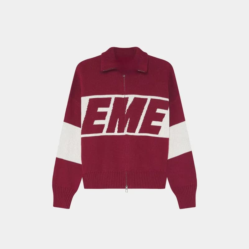 Fear of God Essentials Zip-Up Knit Sweater EME Logo Block