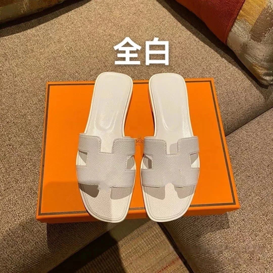 Hermès Oran Slide All White