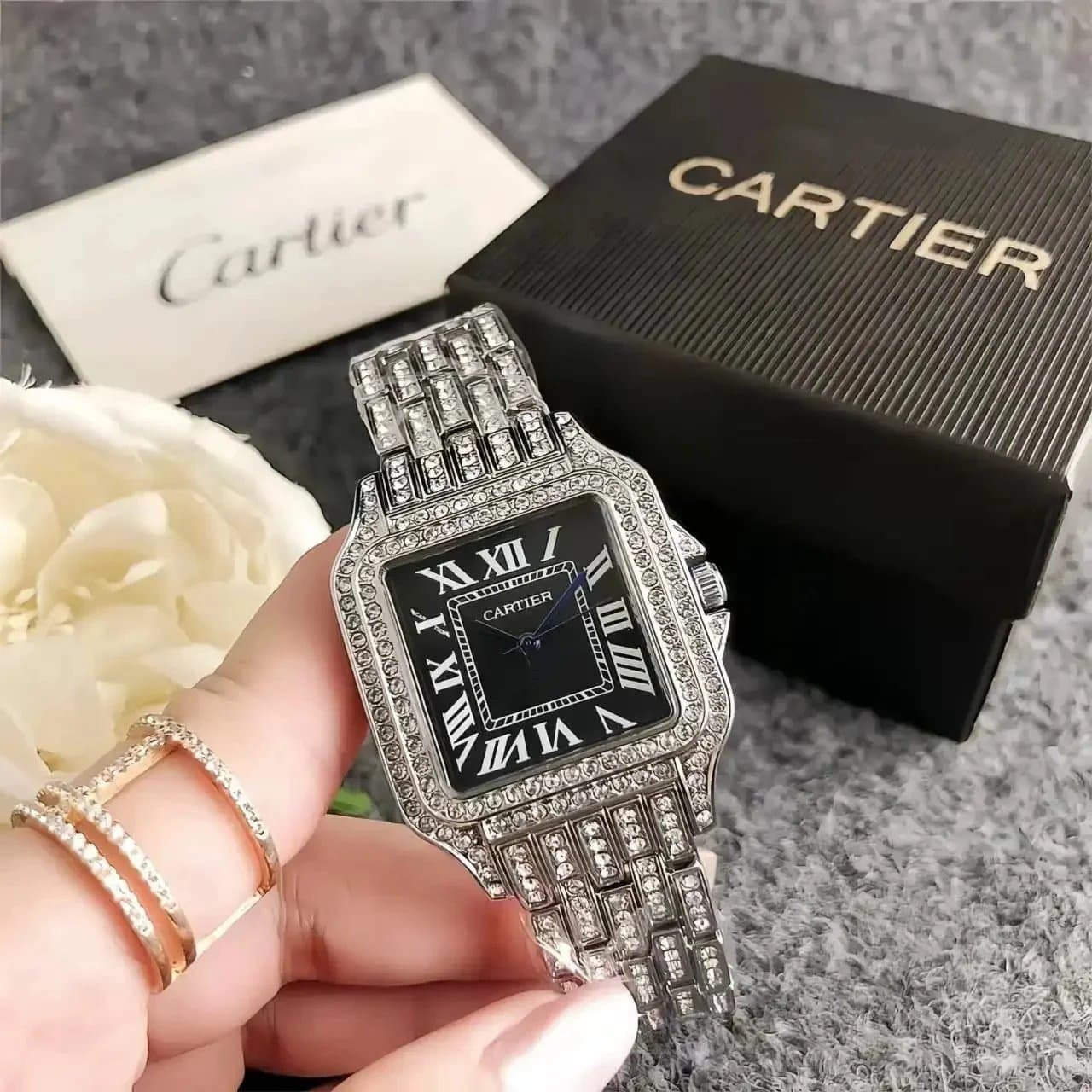 Cartier Tank Française Paved with Crystals — JF-33