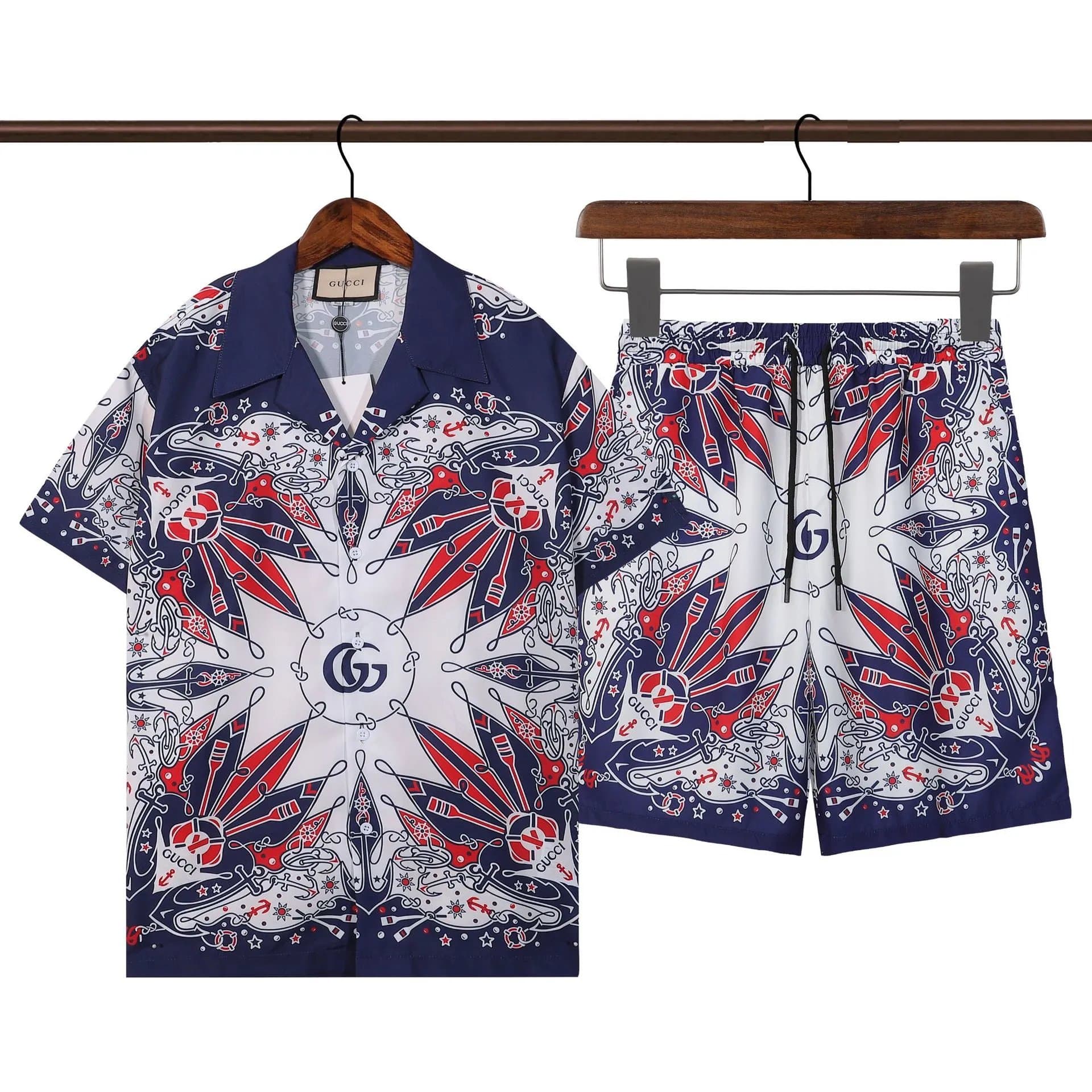 Gucci Nautical Print Set Anchors and Oars Motif