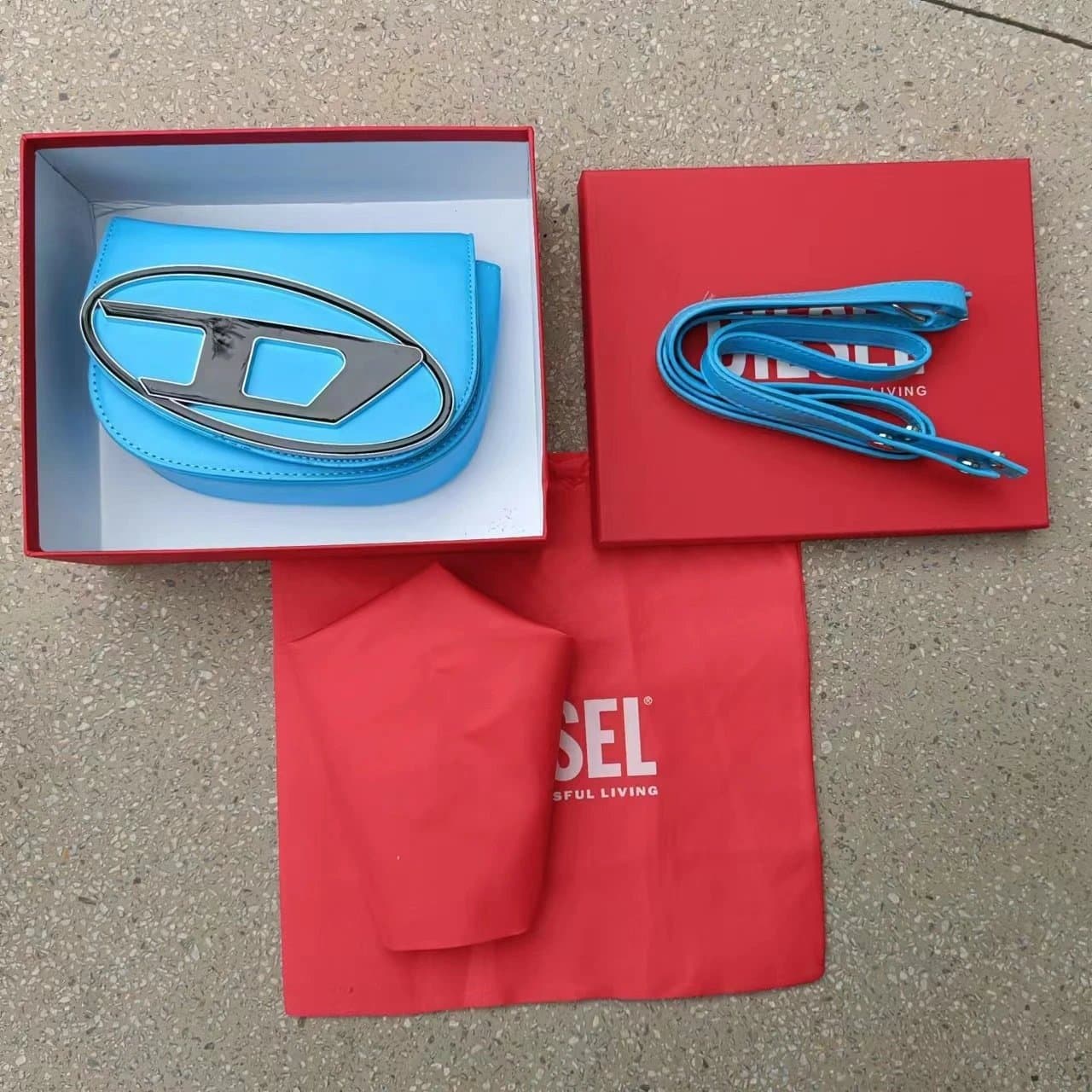 Diesel Saddle Bag Oval Logo — 蓝色