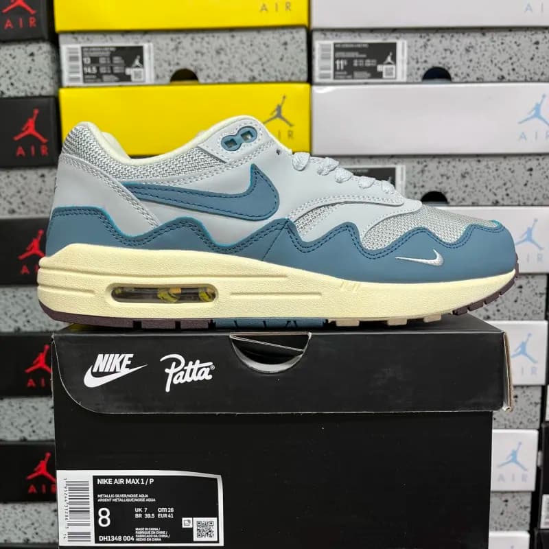 Nike Air Max 1/P Metallic Silver/Nordic Aqua