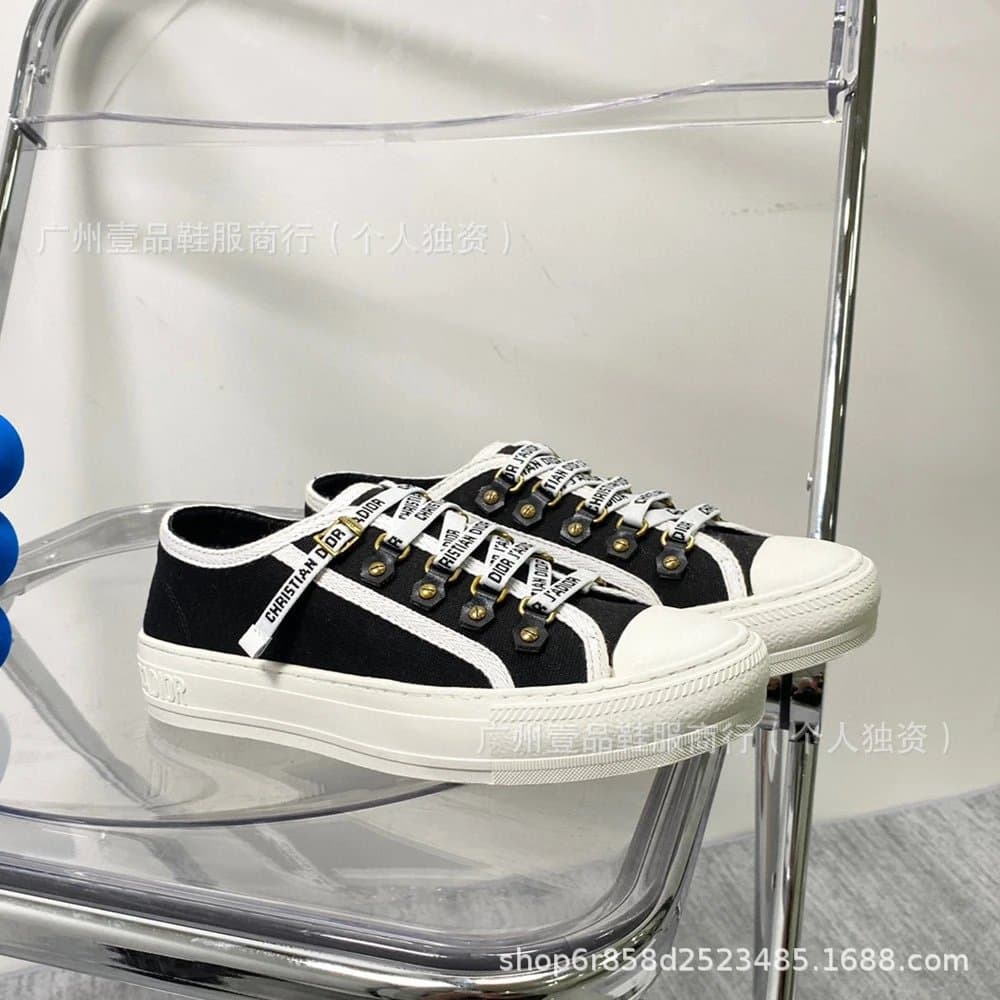 Dior B22 Low Toile de Jouy Print — 纯黑薄底