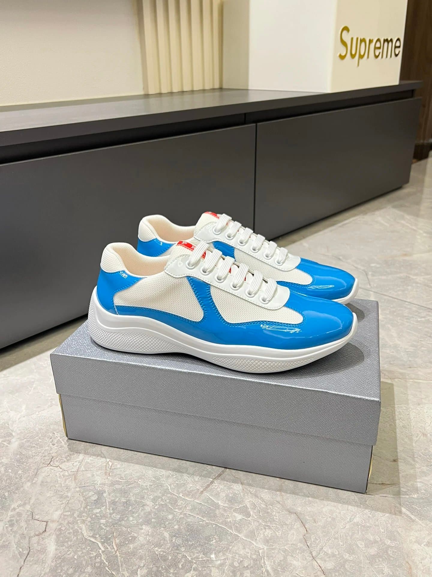 Prada × Supreme Cloudbust Thunder Grey Patent — 04