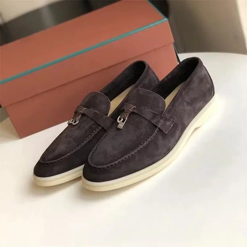 Hermès Loafer Suede with Palladium Hardware