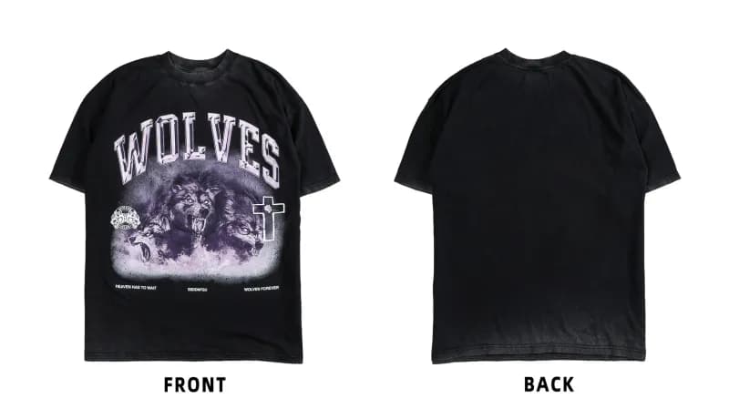 Corteiz Wolves Tee Distressed Graphic