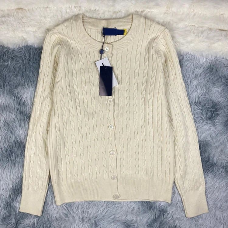 Polo Ralph Lauren Cable Knit Sweater Classic Cable — 开衫奶杏色