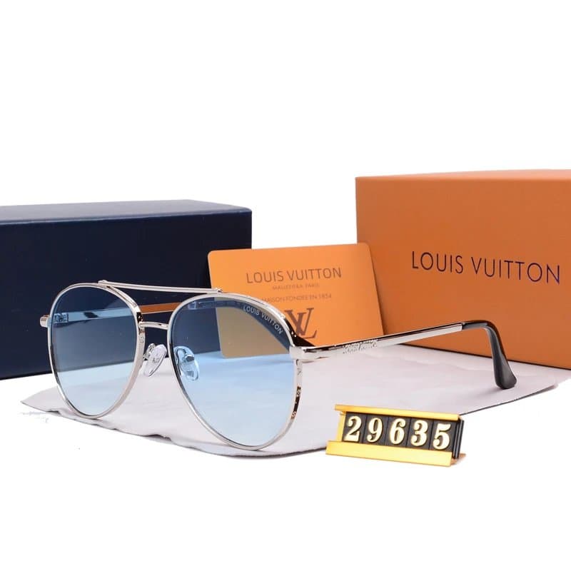 Louis Vuitton Aviator Sunglasses Gradient Blue Lens