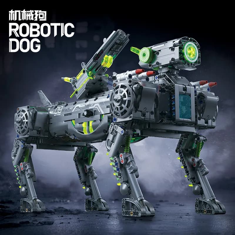 Sp5der Machine Player Static Display + Acrylic Case — 89141 blue robot dog - dynamic walking action
