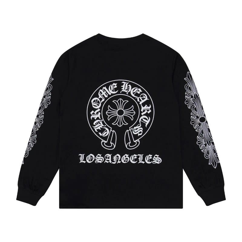 Chrome Hearts Long Sleeve Raglan Tee Graphic Print — K8008黑色