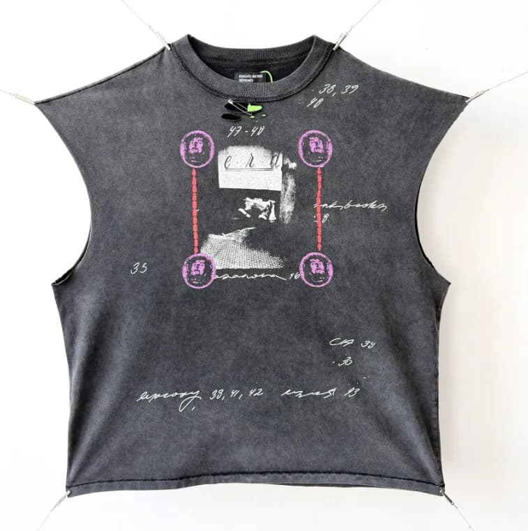 Gallery Dept. Sleeveless Cropped Tee Graphic Print